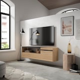 thumbnail of Wohnzimmer-TV-Schrank, Viel Stauraum, 150x35x45cm, Für TV-Geräte bis 65“, Hängend, Moderner Stil, Eiche und Schwarz _ 53_3
