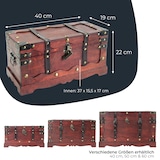 thumbnail of HMF Schatztruhe aus Holz, große Schatzkiste mit dekorativem Schloss, Aufbewahrungs- & Präsentationsbox, 40 x 19 x 22 cm, Frankreich