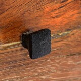 thumbnail of Mesita de noche de madera maciza reciclada y acero 40x30x50 cm