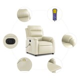 thumbnail of vidaXL Massagesessel Elektrisch Creme Kunstleder