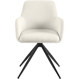 thumbnail of Décoshop26 - Chaise contemporaine de salle à manger x1 en velours côtelé crème pivotante 180° avec accoudoirs 10_0005784