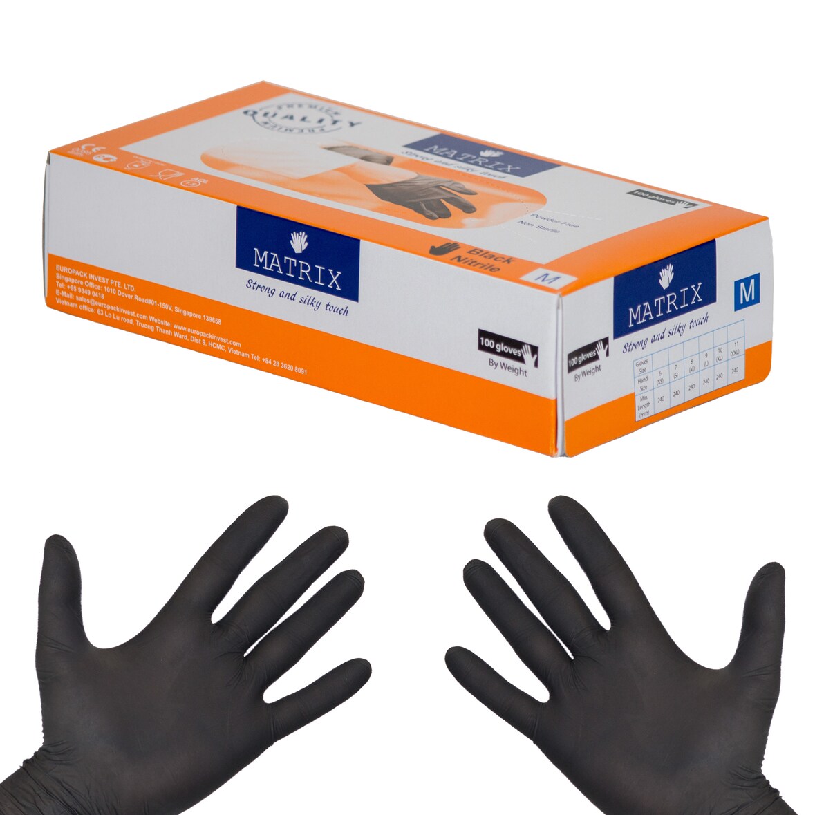 DayBays 100 Stk. Nitril Einweghandschuhe Größe XL Schwarz Puderfrei Latexfrei