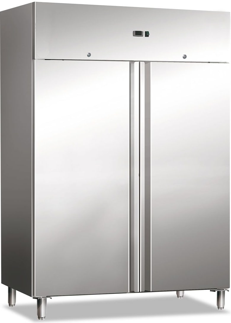 EKOFROST 1400 Liter belüfteter Edelst.-Schrank. Abtau auto. Schlüssel & Schloss. T° +2°C/+8°C. Dim. LxWxH 148x83x201 cm. GN1410TN