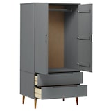 thumbnail of vidaXL Kleiderschrank MOLDE Grau 90x55x175 cm Massivholz Kiefer