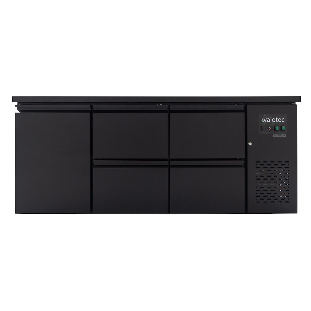 EASYLINE Barkühltisch schwarz / 1 Tür & 4 Schubladen - 425 l