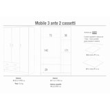 thumbnail of SARMOG ARMADIO 3 ANTE 2 CASSETTI KIT L115 P52 H182 in truciolare nobilitato color eucalipto