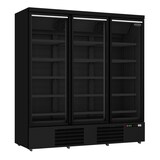 thumbnail of Tiefkühlschrank RHINO auf Rollen | 3x Glastür + LED | 1450 Liter, HxBxT 199,7x188x71cm | -18/-22°C | Schwarz + CHEFGASTRO Geschirrtuch
