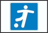 thumbnail of Fußballplatz Schild mit Symbol A3 Rückseite selbstklebend
