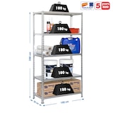 thumbnail of SimonRack Estantería Metálica, 2000x1000x500 mm, 5 Alturas, Bandeja Metal, 180 kg de Punto Flexión, Galvanizado - Simonclick