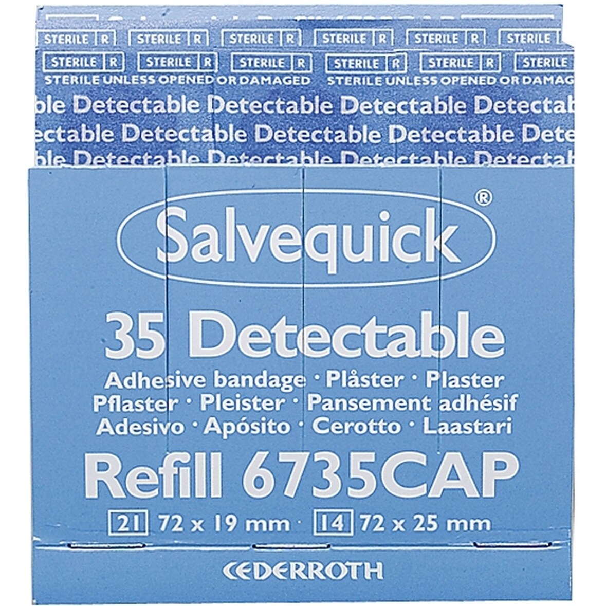Pflaster-Strips Salvequick detectable Refill 6735 VE=6x35 Stück