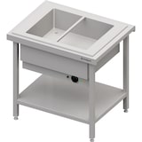 thumbnail of Warmausgabe mit einem Bain-Marie-Becken 2x GN1/1, 920x750x880, Edelstahlabdeckung