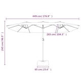 thumbnail of vidaXL Parasol dubbel dak 449x245 cm azuurblauw