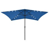 thumbnail of vidaXL Parasol met LED's en stalen paal 2x3 m azuurblauw