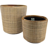 thumbnail of NATURN LIVING Maceta Seca de Ratán Rubio - ø 31 x 29 cm - Jardinera Sostenible con Interior de Plástico Reciclado Impermeable - Marrón Claro