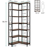 thumbnail of Librería esquinera Tribesigns de 7 estantes, estilo industrial
