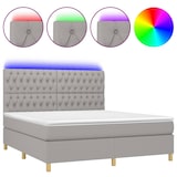 thumbnail of vidaXL Boxspringbett mit Matratze & LED Hellgrau 180x200 cm Stoff