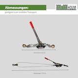 thumbnail of Handhebelseilzug Seilwinde Flaschenzug Hebezug Seilzug 2000 kg kraftvolle Übersetzung