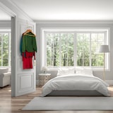 thumbnail of Relaxdays Klapphaken, zum Einhängen, Türgarderobe für 6 Kleiderbügel, Metall und Holz, Haken für 2 cm Türfalz, creme