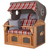 thumbnail of Strandkorb - bene living - Borkum XL Teak Bullauge - PE grau - Modell 584 - 2,5-Sitzer inkl. Liftersystem