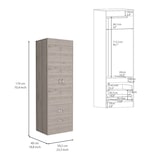 thumbnail of Armario Lisboa en melamina con 2 puertas , 1 estante , 1 barra para colgar ropa y 2 cajones con rieles metalicos , gris , 179 cm  X 59.2 cm  X 48 cm