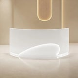 thumbnail of Empfangstheke Geschwungen, Moderne Empfangstresen, Kasse Theke, für Schönheitssalon, Geschäft und Praxis Weiß 200×60×100cm【B Duihao 200】