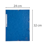 thumbnail of EXACOMPTA Chemise 3 rabats et élastique, en carte lustrée 5/10e, 400gr. Format 24x32cm. Coloris Bleu.