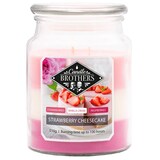 thumbnail of Duftkerze Candle Brothers Strawberry Cheesecake, Kerze im Glas, 2 Dochte, 510g, 100h Brenndauer, Aromakerze, rosa-weiß