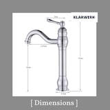 thumbnail of NALA | Grifo de baño alto Vintage Hotel Gastro plateado cepillado | Retro de acero inoxidable premium para fregadero alto|Grifo mezclador 2 conexiones