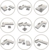 thumbnail of tectake Conjunto de salón de ratán con estructura de aluminio «Paris»  Gris Claro