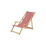 thumbnail of Liegestuhl rot-weiß Gartenliege Sonnenliege Strandstuhl Klappstuhl Deckchair Buche natur 10-314N