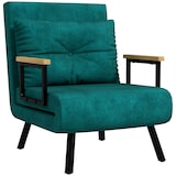 thumbnail of Sofá cama convertible sillón cama triple pliegue con respaldo ajustable de 5 niveles y almohada acolchada carga 120 kg 63x73x81 cm verde
