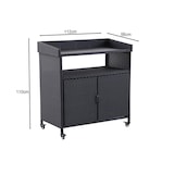 thumbnail of METRO PROFESSIONAL Estação de serviço Balsario, alumínio / vime sintético, 112 x 56 cm, preto