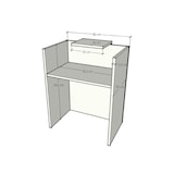 thumbnail of Oficit. Mostrador pequeño nuevo, 19mm, roble con sobremostrador blanco. Fácil montaje. Medidas: 80x50x105 (ancho x fondo x alto)