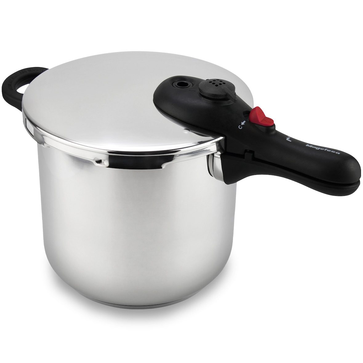 Magefesa DB - Olla Express Rápida de 7,5 Litros, Acero Inoxidable 18/10, Apta para Todo Tipo de Cocinas Incluida Inducción, 5 Sistemas de Seguridad