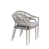 thumbnail of METRO PROFESSIONAL Cadeira empilhável com apoio de braços, incl. almofada, aço/rattan PE/poliéster, champanhe