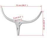 thumbnail of Aluminium Wanddekoration Stierkopf Geweih Silber 72 cm