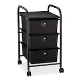 thumbnail of Relaxdays Badrollwagen, 3 Schubladen, Metall & Kunststoff, Rollcontainer Bad, Kosmetik, HxBxT: 60 x 33 x 39 cm, schwarz