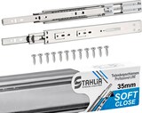 thumbnail of 8x Schubladenschienen Softclose 35mm 4 Paar Länge 450mm Teleskopschienen mit Selbsteinzug Dämpfung