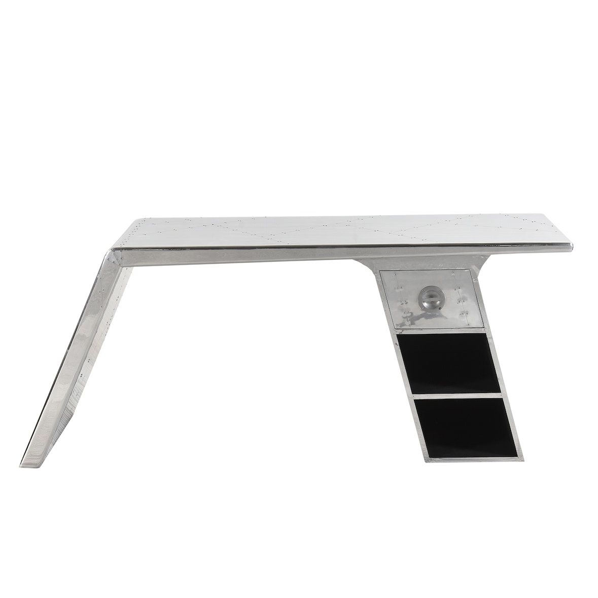 SIT Möbel Airman bureau, aluminium look met sierschroeven | B 175 x D 60 x H 75 cm | zilver | 81707-21 | Serie AIRMAN