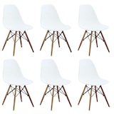 thumbnail of JULIETTE set di 6 sedie moderne con gambe in legno colore Bianco