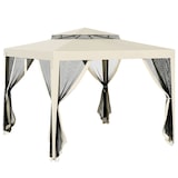 thumbnail of Outsunny carpa de jardín 3x3 m cenador desmontable de exterior gazebo con 4 mosquiteras laterales techo doble anti-UV impermeable beige