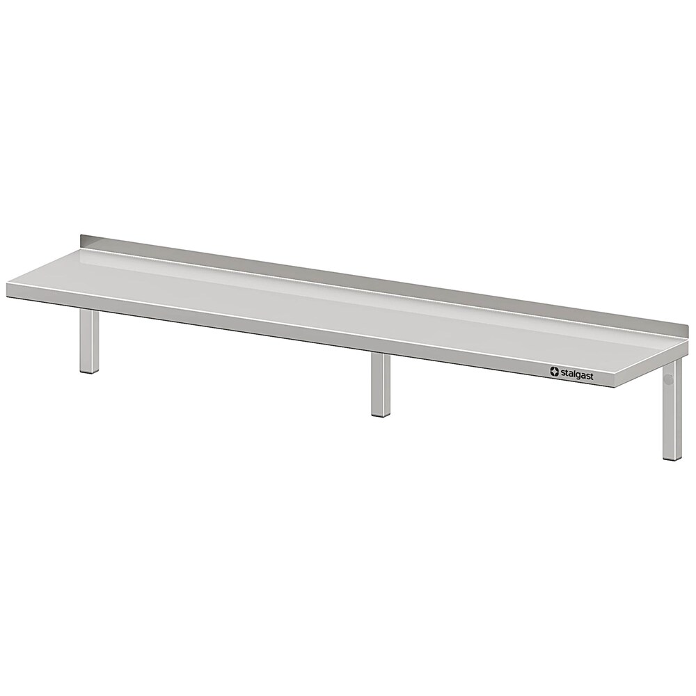 Stalgast Edelstahl Wandbord mit Winkelkonsolen 1900x300x400 mm höhenverstellbar, verschweißt