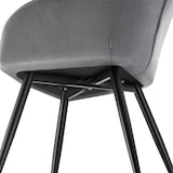 thumbnail of Stuhl Marilyn, Samtoptik, gesteppt  2er Setgrau/schwarz