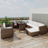 thumbnail of vidaXL 10-tlg. Garten-Lounge-Set mit Auflagen Poly Rattan Braun