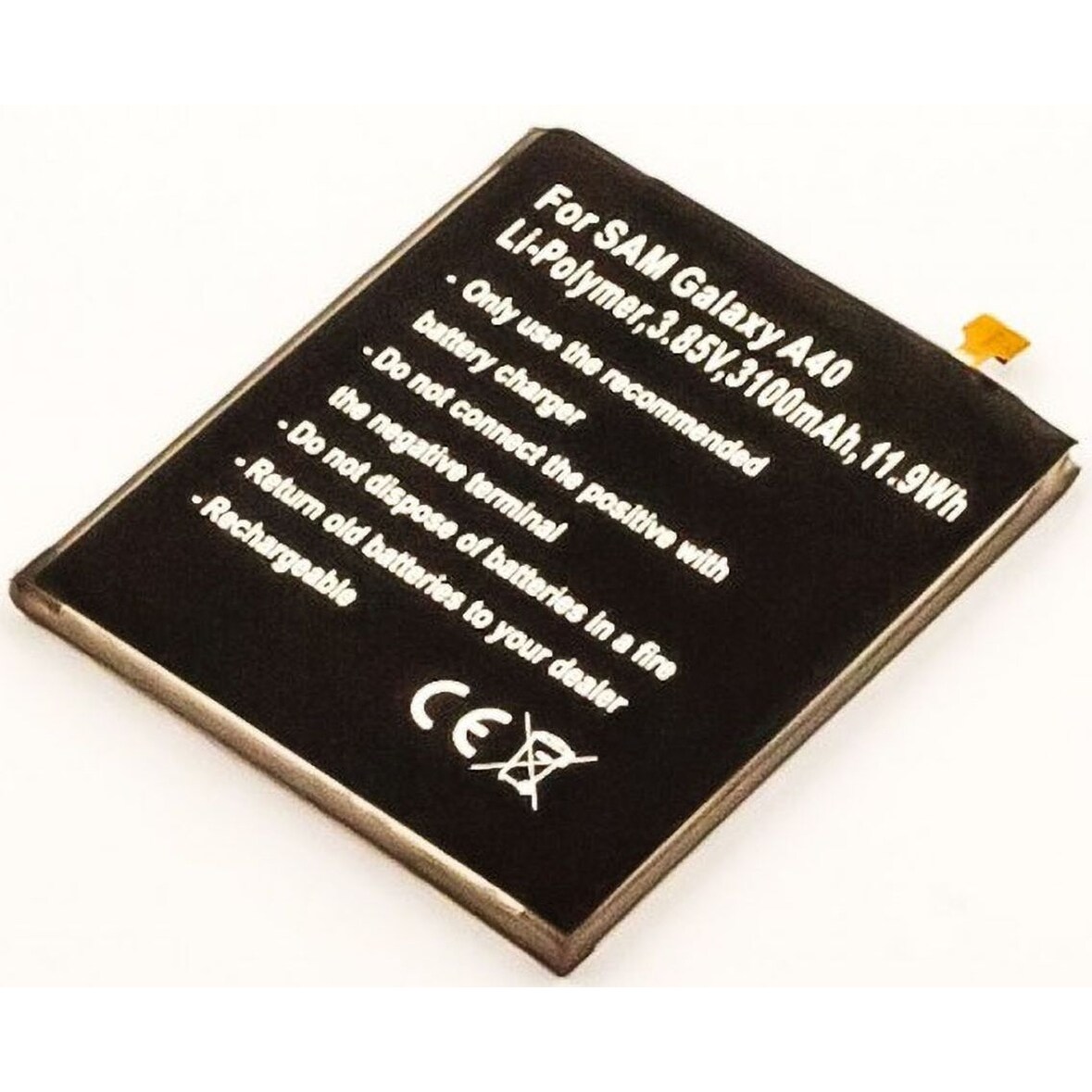 Akku für Samsung Galaxy A40 A405F Li-Pol 3,85 Volt 3000 mAh silberfarben