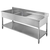 thumbnail of Lavello in acciaio inox con base 160 x 70 x 90 cm - 2 vasche a sinistra