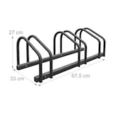 thumbnail of Relaxdays Fahrradständer, für 3 Fahrräder, Stahl Bodenparker, Reifenbreite 60mm, Abstellständer, Fahrradstand, anthrazit