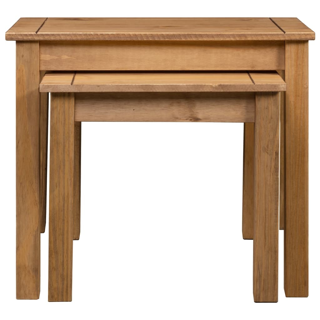 Tables gigognes 2 pcs Bois de pin massif Assortiment Panama Modèle Luna Advance