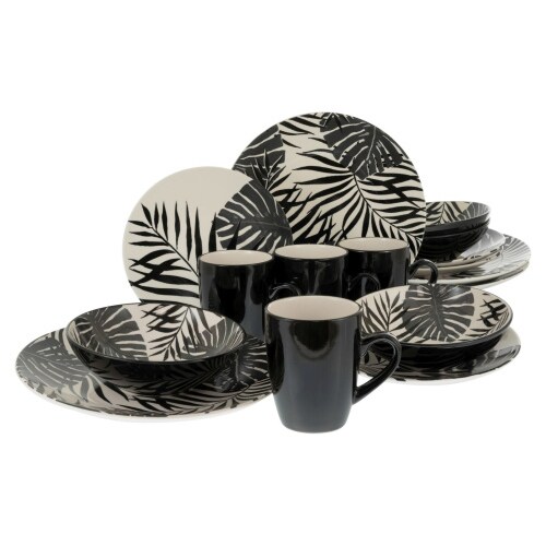 CreaTable Tropicana Black Kombiservice 16-tlg Steinzeug