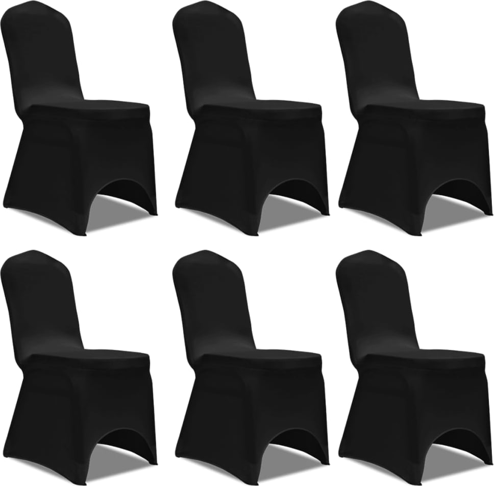 6 x Stuhlhusse Stretchhusse schwarz